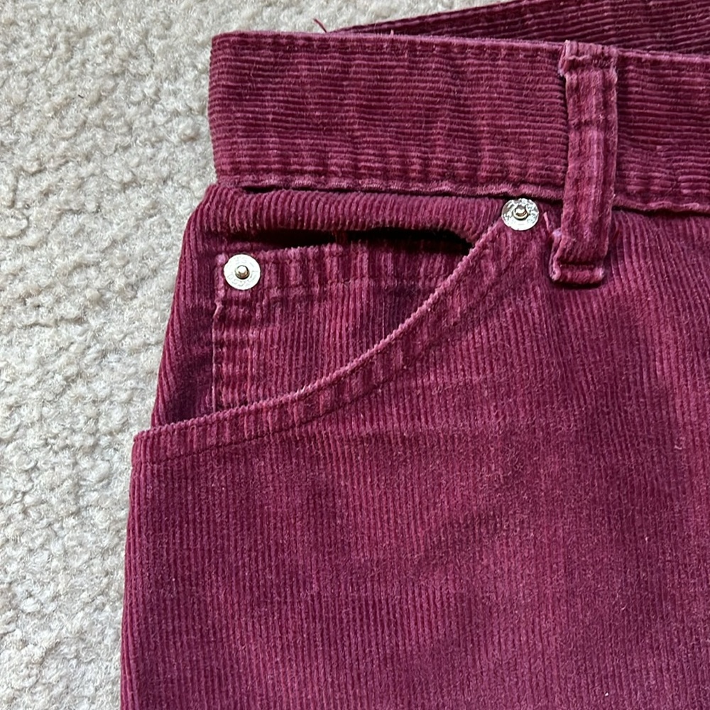 HP 🎉 Vintage Levi’s berry high waist cords size 7 approx - Picture 5 of 12